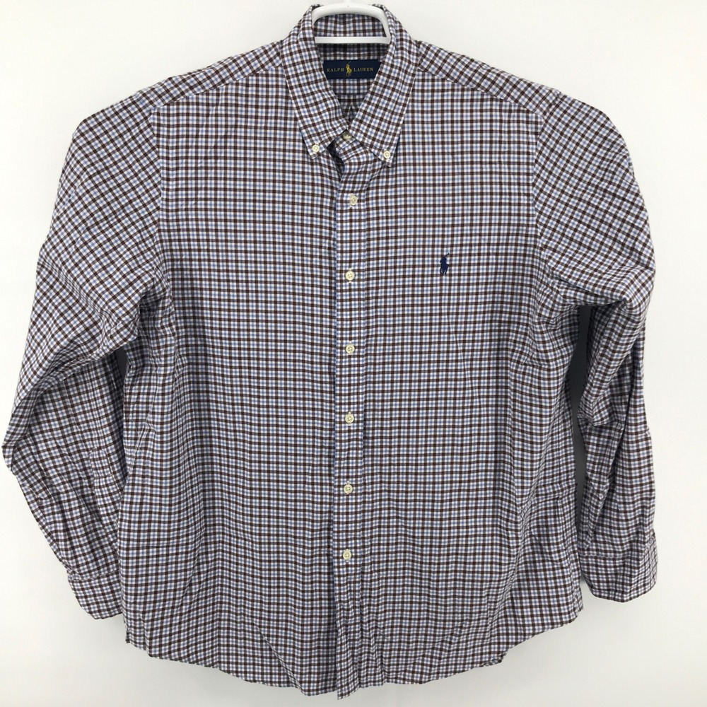 Ralph Lauren Shirt Mens Large Check Long Sleeve Button Up Casual - Picture 2 of 8